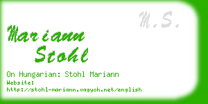 mariann stohl business card